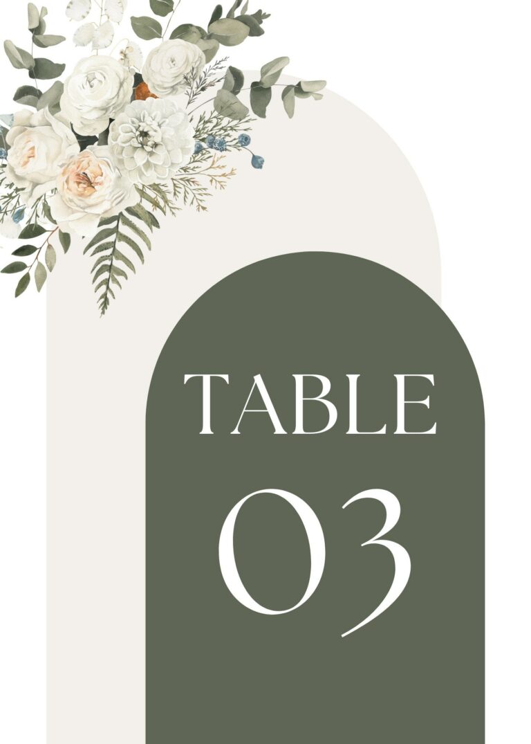 Printable Table Numbers: Elevate Your Event’s Ambiance