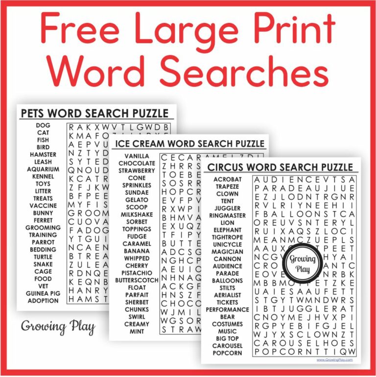 Printable Word Searches Large Print: A Comprehensive Guide for Fun and Cognitive Benefits