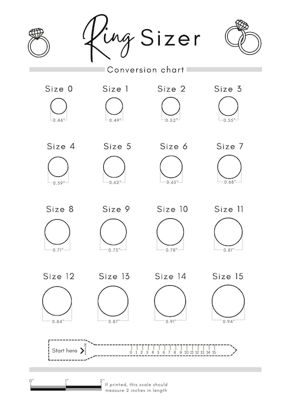 Ring Size Chart Printable Ring Sizer: A Comprehensive Guide