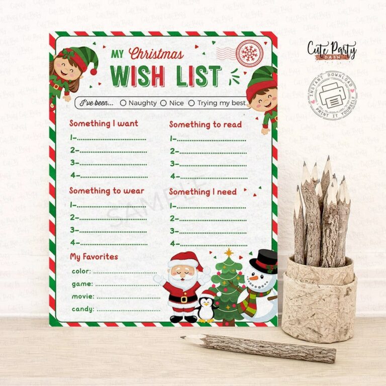 Santa Claus Wish List Printable: A Comprehensive Guide for Parents