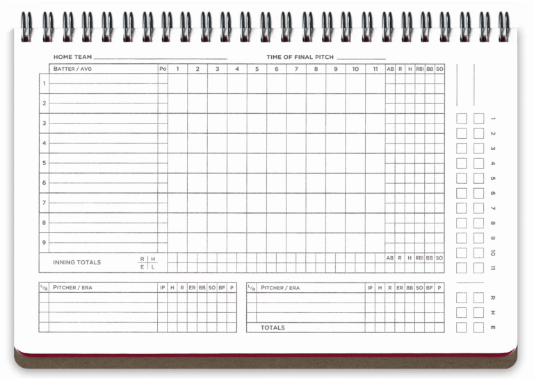 Scorebook Baseball Printable: A Comprehensive Guide for Every Baseball Enthusiast