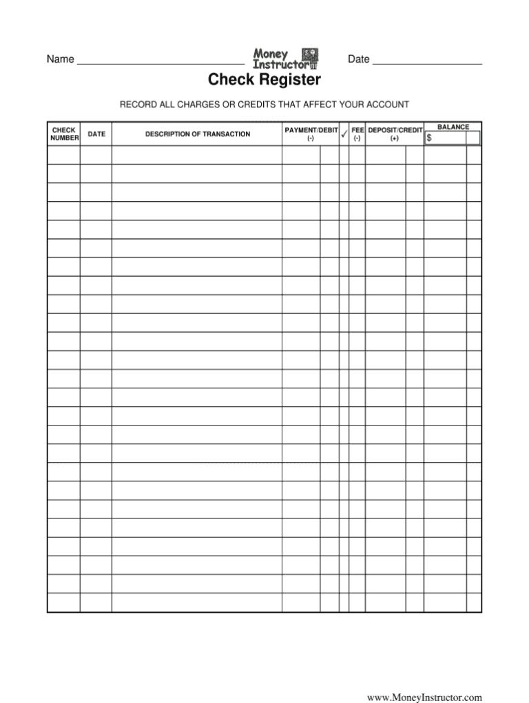 The Ultimate Guide to Printable Check Registers: Control Your Finances with Ease