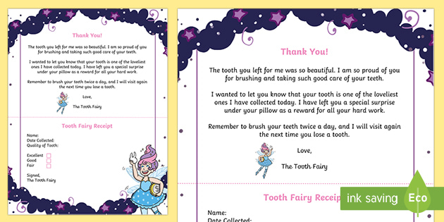 Tooth Fairy Letter Printable: A Magical Tool for Children’s Oral Hygiene and Education