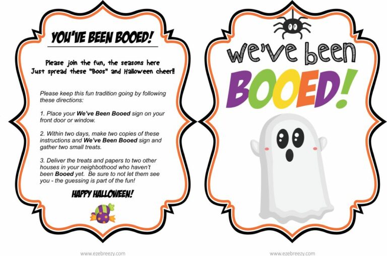 You’ve Been Booed Printable PDF Free: A Spooktacular Way to Spread Halloween Cheer