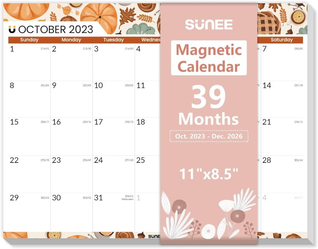 2024 2026 Magnetic Calendar For Fridge 8 5 X11 From Oct 2023 To Dec 