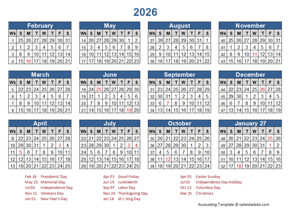 2026 Retail Accounting Calendar 4 4 5 Free Printable Templates