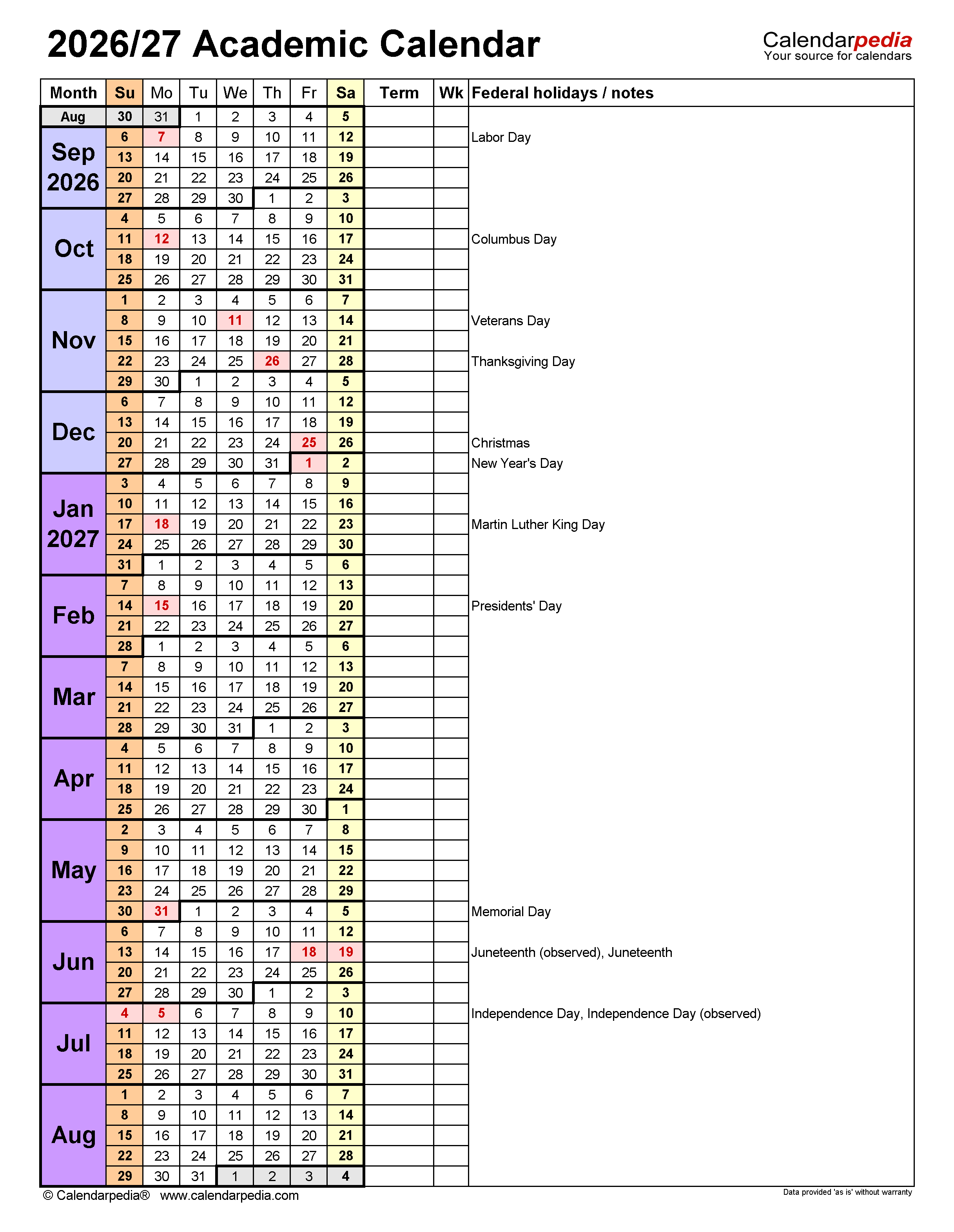 A Comprehensive Guide To The Academic Calendar 2026 2027 School