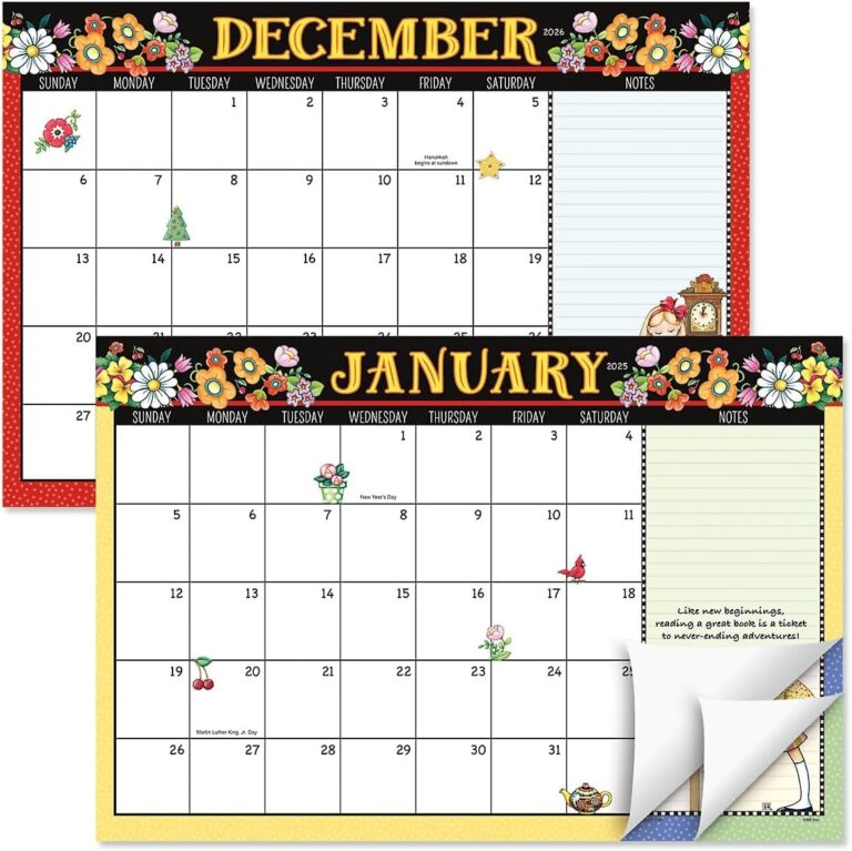 Amazon 2025 2026 Mary Engelbreit Desk Calendar Pad 11 Inch X 16 