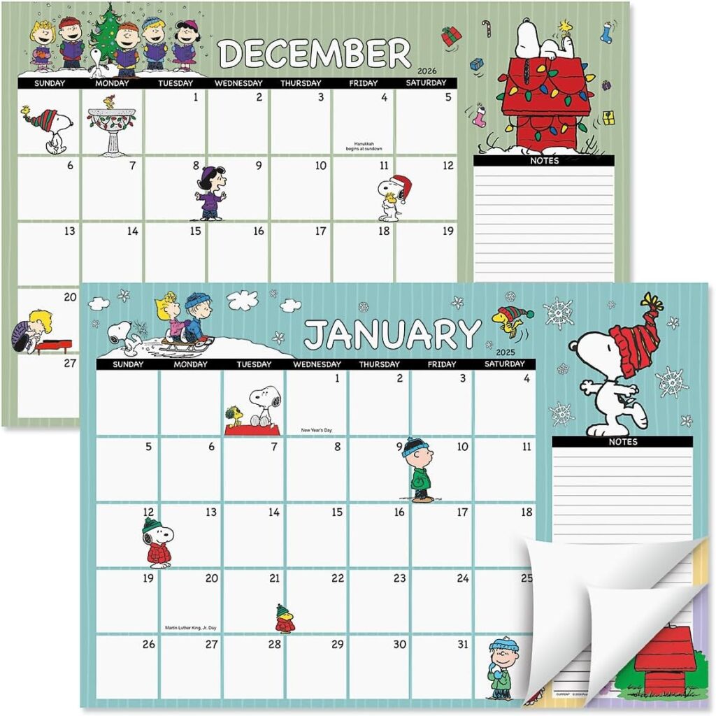 Amazon 2025 2026 PEANUTS Desk Calendar Pad 11 Inch X 16 1 4 