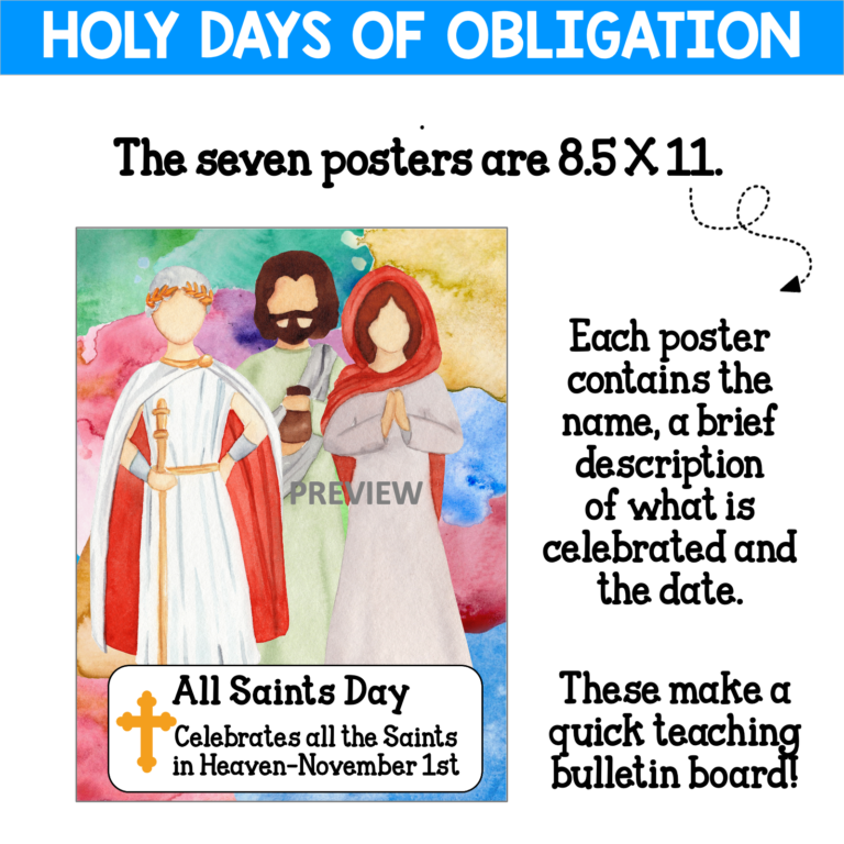 Catholic Holy Days Of Obligation Teaching Posters Made By Teachers