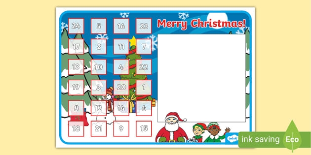 Christmas Advent Calendar Photo Frame professor Feito 