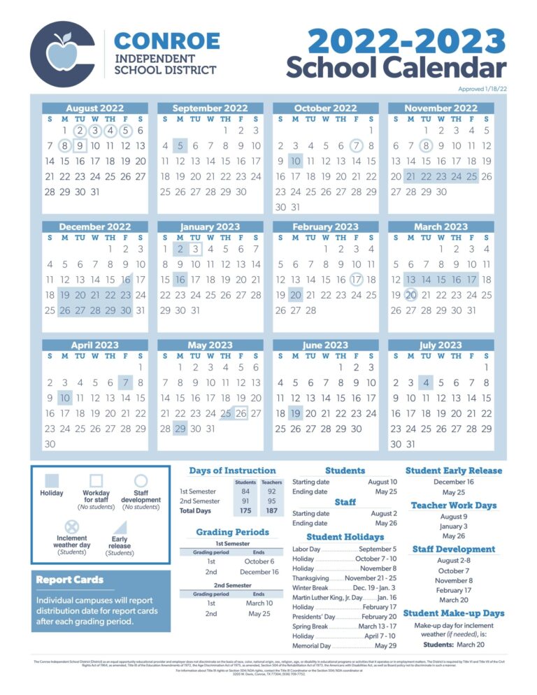 Conroe Isd 2023 2024 School Calendar Get Calendar 2023 Update