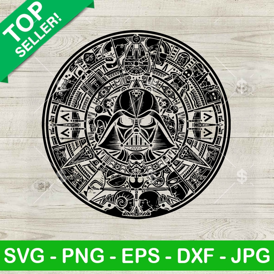 Darth Vader Star Wars Calendar SVG Star Wars Aztec Calendar SVG Dark 