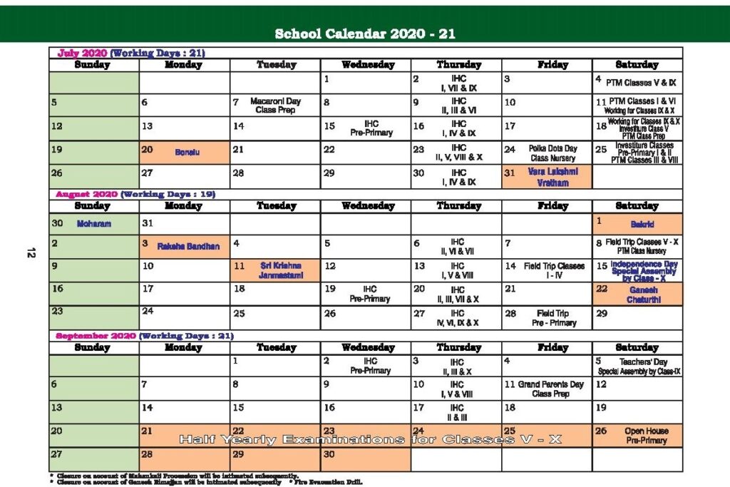 Dps Traditional Calendar Printable Computer Tools