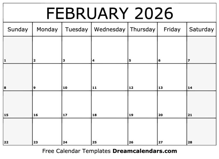 February 2026 Calendar Free Printable With Holidays And Observances