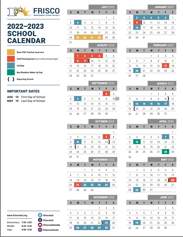 Frisco ISD Announces Calendar For 2022 2023 School Year Wakeland Access