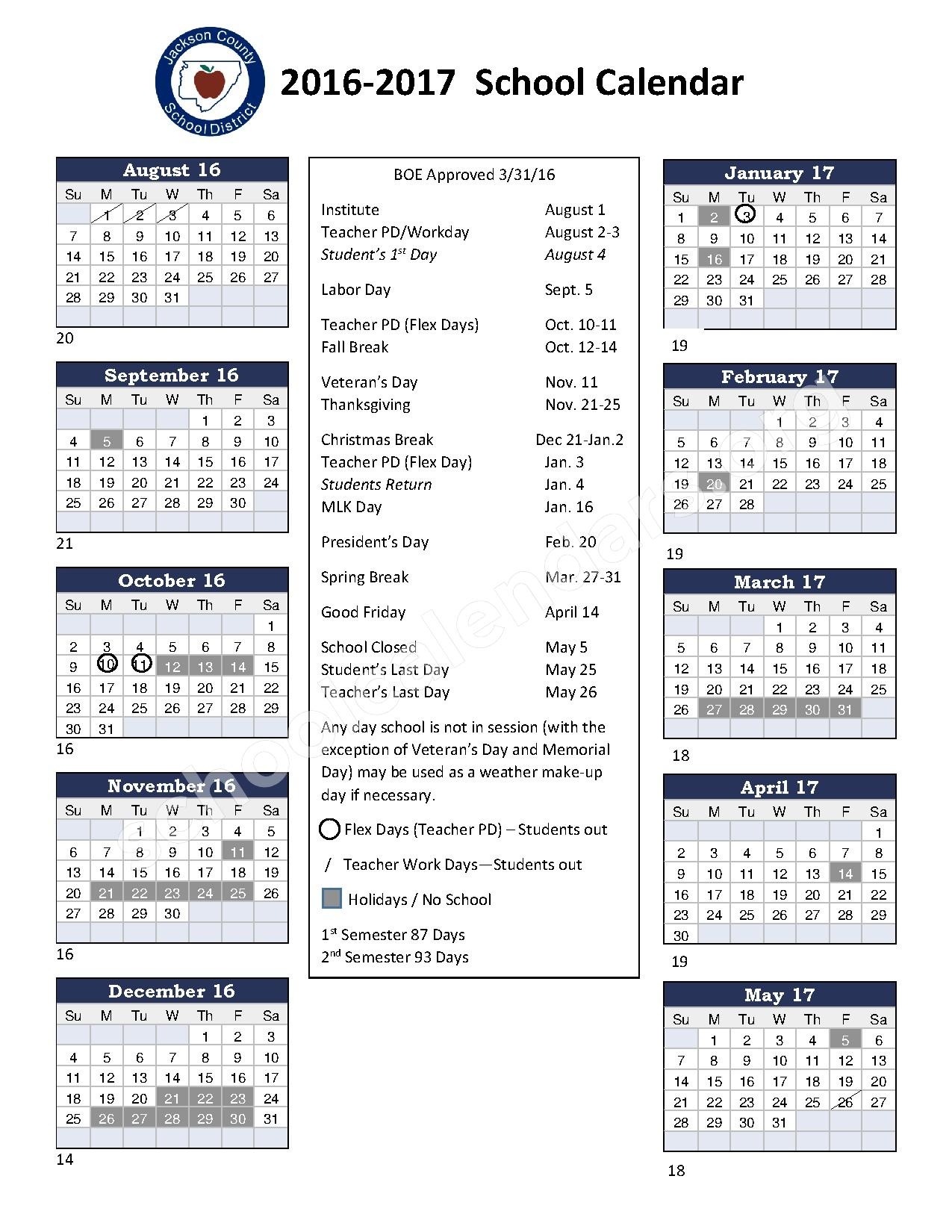 Jackson County Calendar CountyCalendars