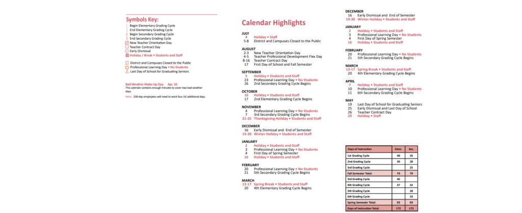 Katy Isd Instructional Calendar