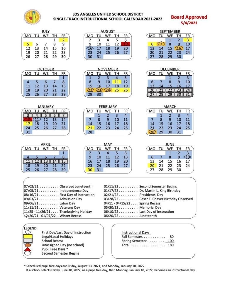 Lausd Calender Trixy Hermione