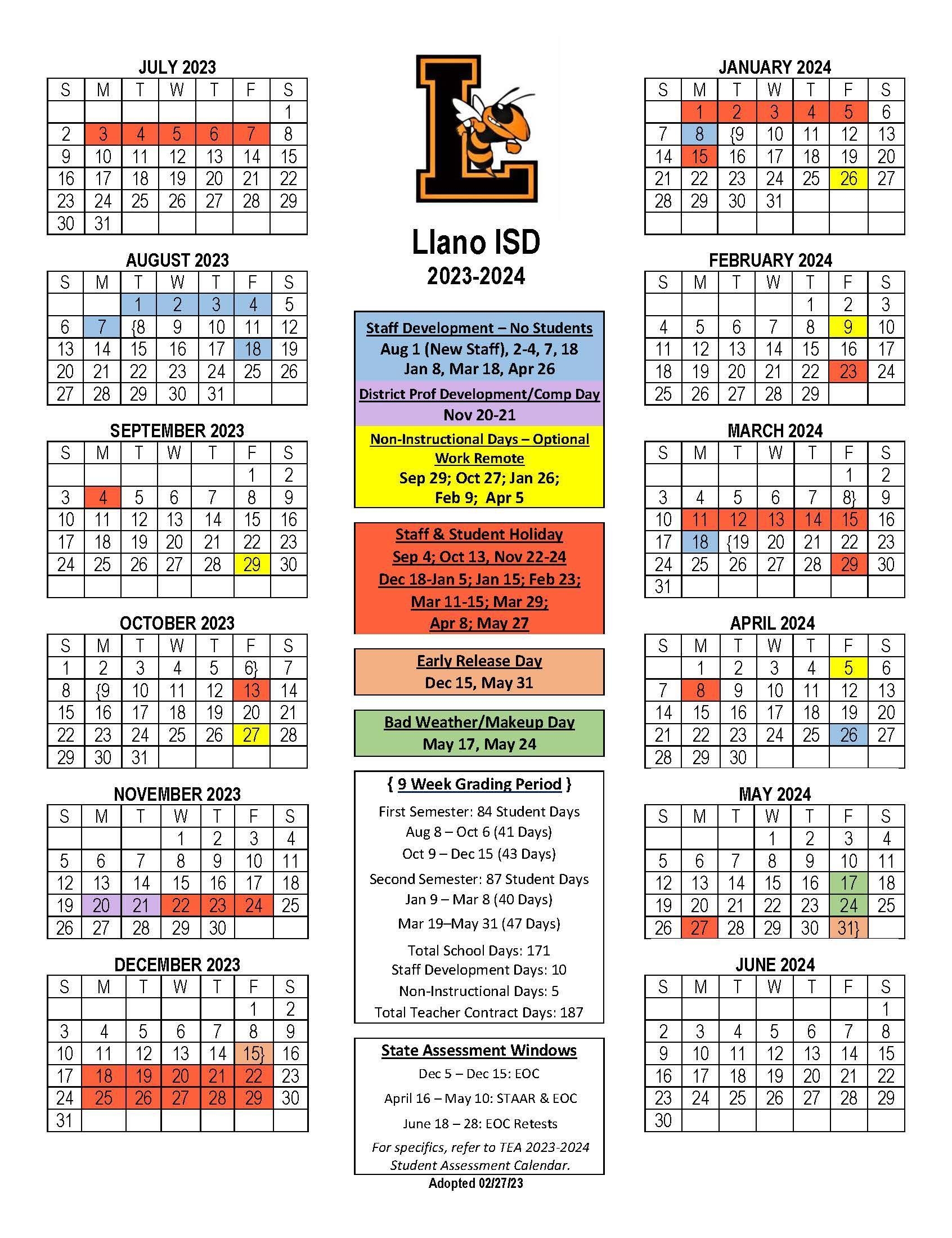 Lisd 2023 2024 Calendar 2023 Printable Calendar