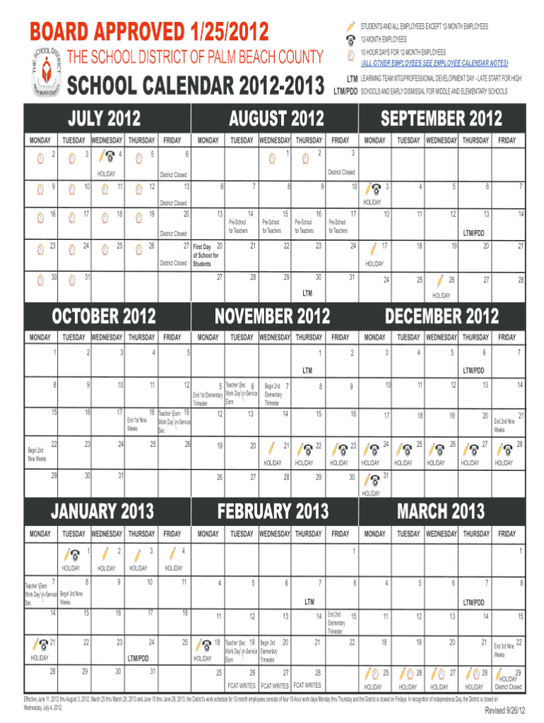 Palm Beach School Calendar Fill Online Printable Fillable Blank 