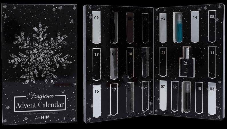 Perfume Christmas Advent Calendar For Men Black By Saffron Etsy UK