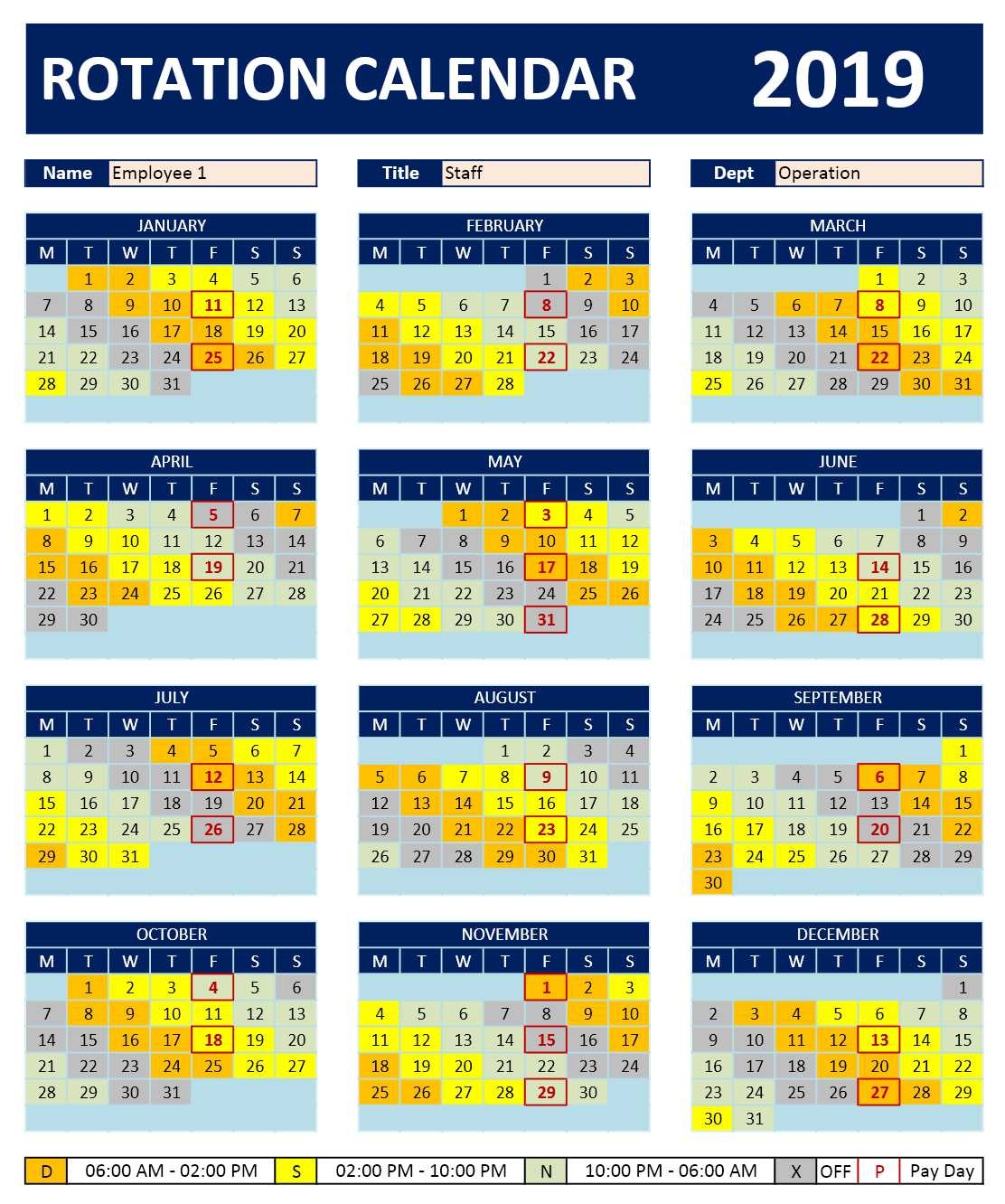 12 Hour Rotating Shift Schedule Calendar Example Calendar Printable