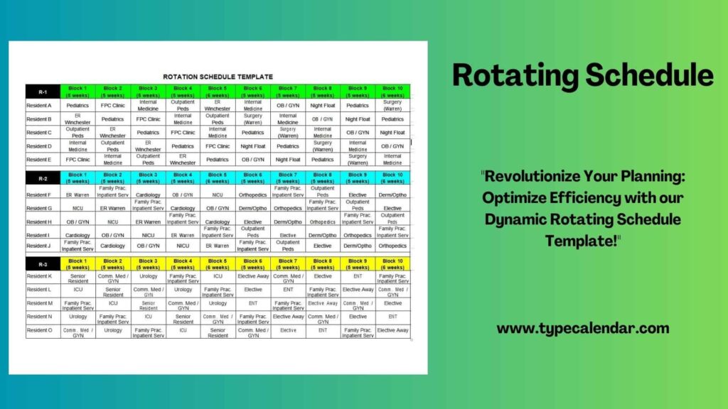 2024 Rotating Day Off Calendar Blank Calendar 2024