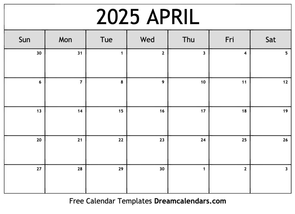 2025 April Calendar Printable Pdf Filecr Arwa Grace