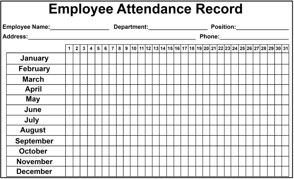 2025 Attendance Calendar Pdf Free Tracey Mathis