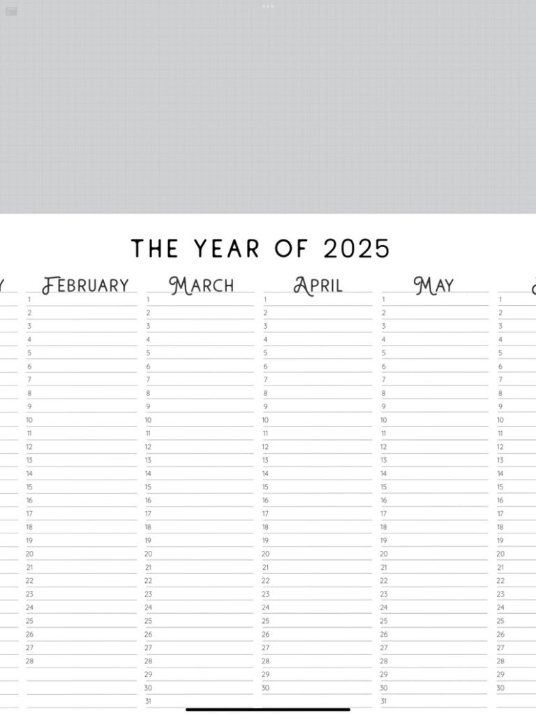 2025 Year At A Glance A Comprehensive Calendar For Planning And 