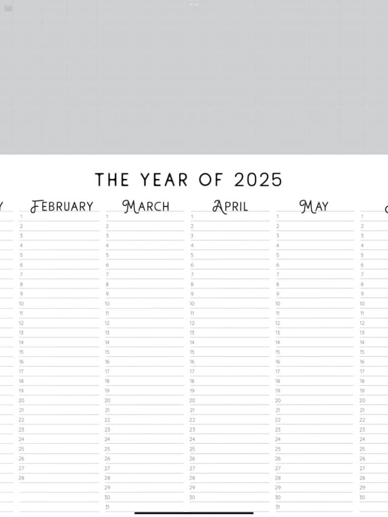 2025 Year At A Glance A Comprehensive Calendar For Planning And 