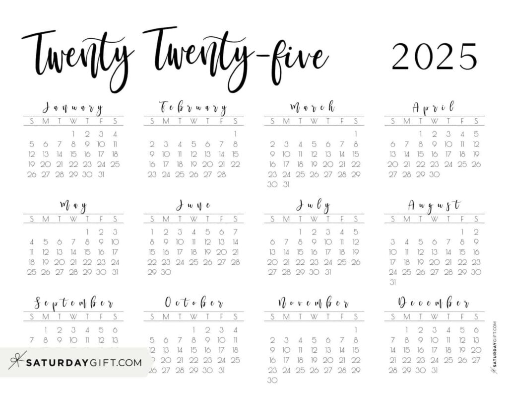 2025 Yearly Calendar Printable Printables For Teresa Wren