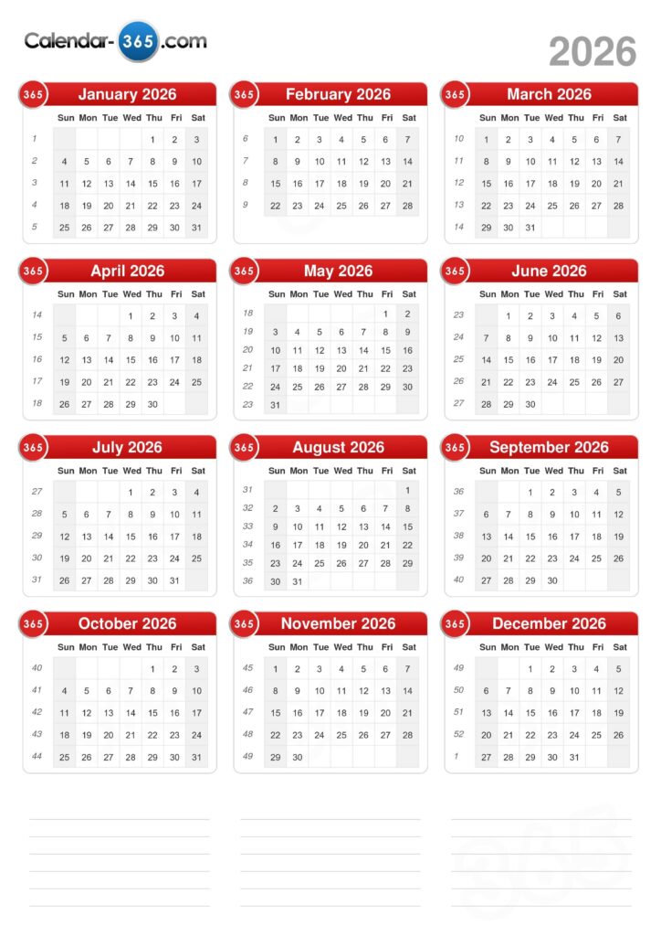 2026 Calendar