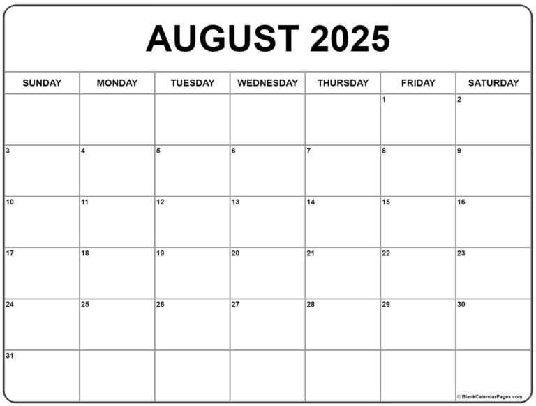 August 2025 Calendar Printable Free Pdf File Arturo Levi