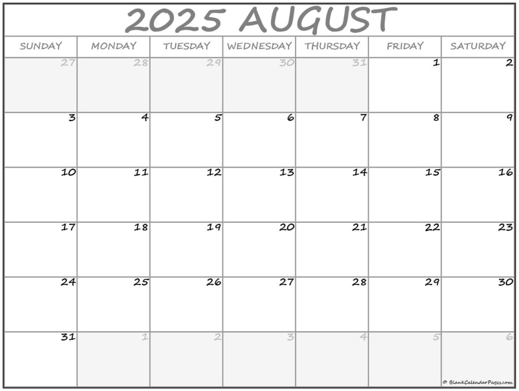 August 2025 Calendar Printable Free Pdf File Marcos Easton