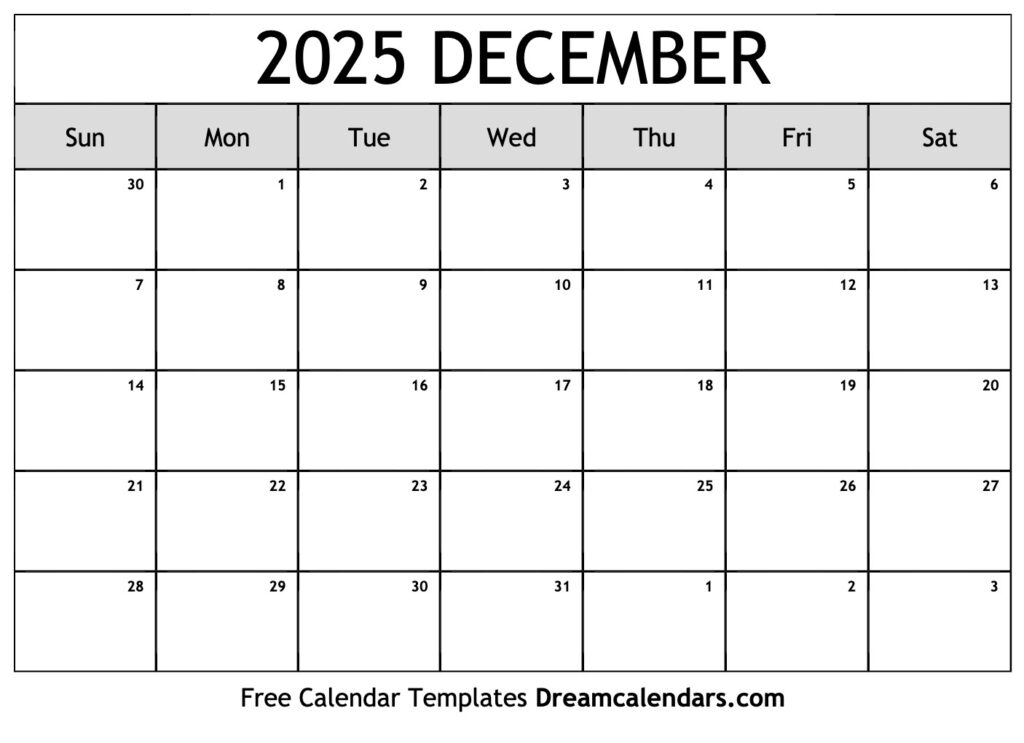 Blank 2025 Calendar Printable Free October Lily Salma