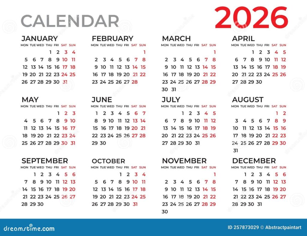 Calendar 2026 Template Planner 2026 Year Wall Calendar 2026 Template 