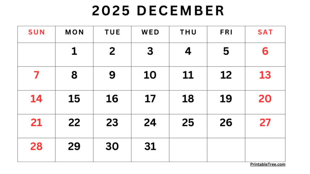 Calendar December 2025 Printable Sibel Corrinne