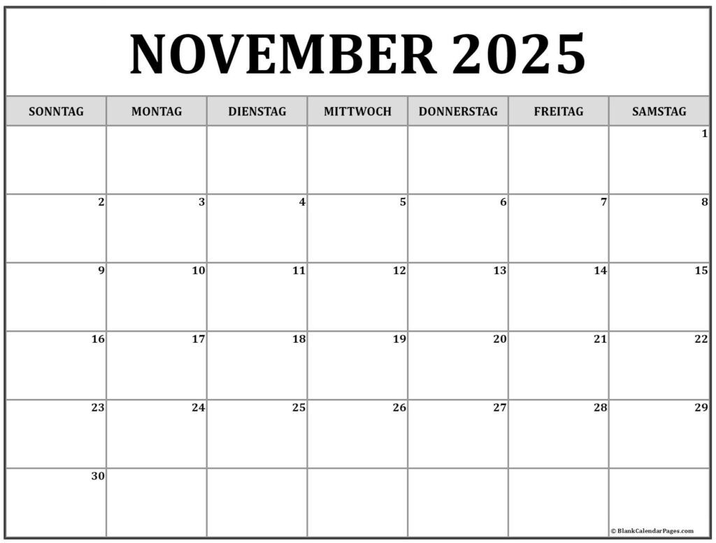 Kalender 2025 November Deina Eveline