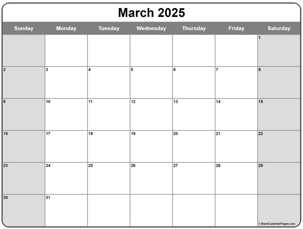 March 2025 Calendar Free Printable Calendars