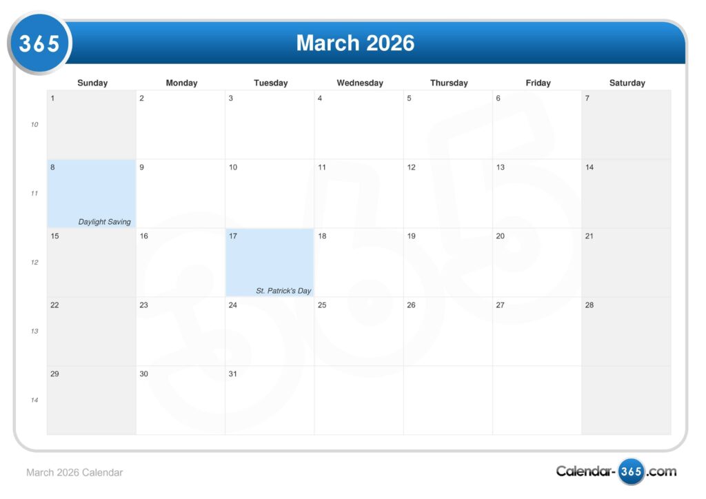 March 2026 Calendar