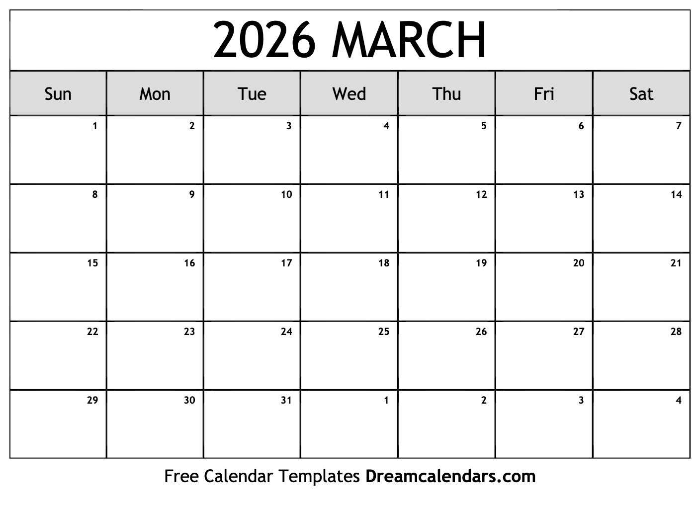 March 2026 Calendar Free Printable With Holidays And Observances