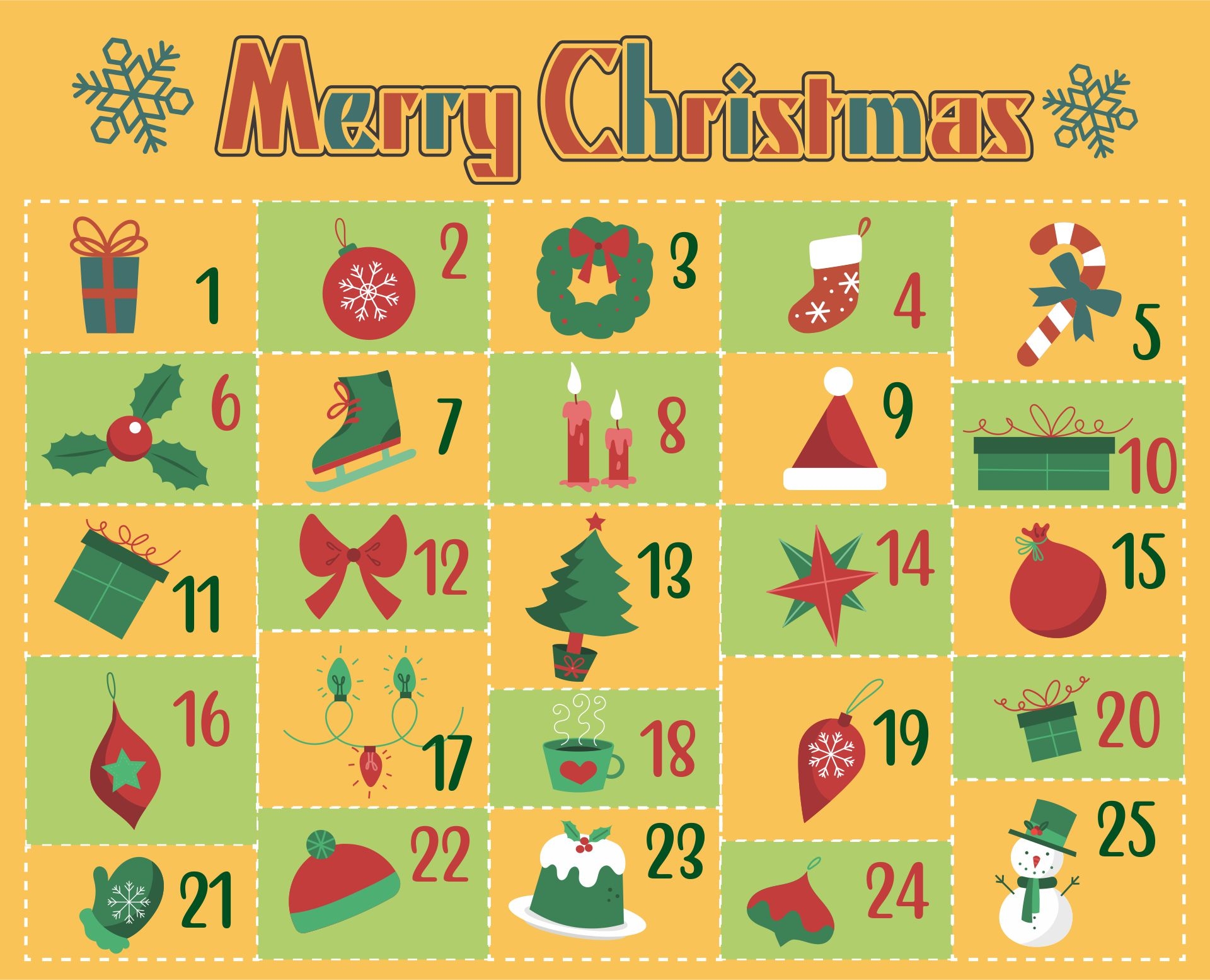 Printable Advent Calendar Free Printable And Enjoyable Learning