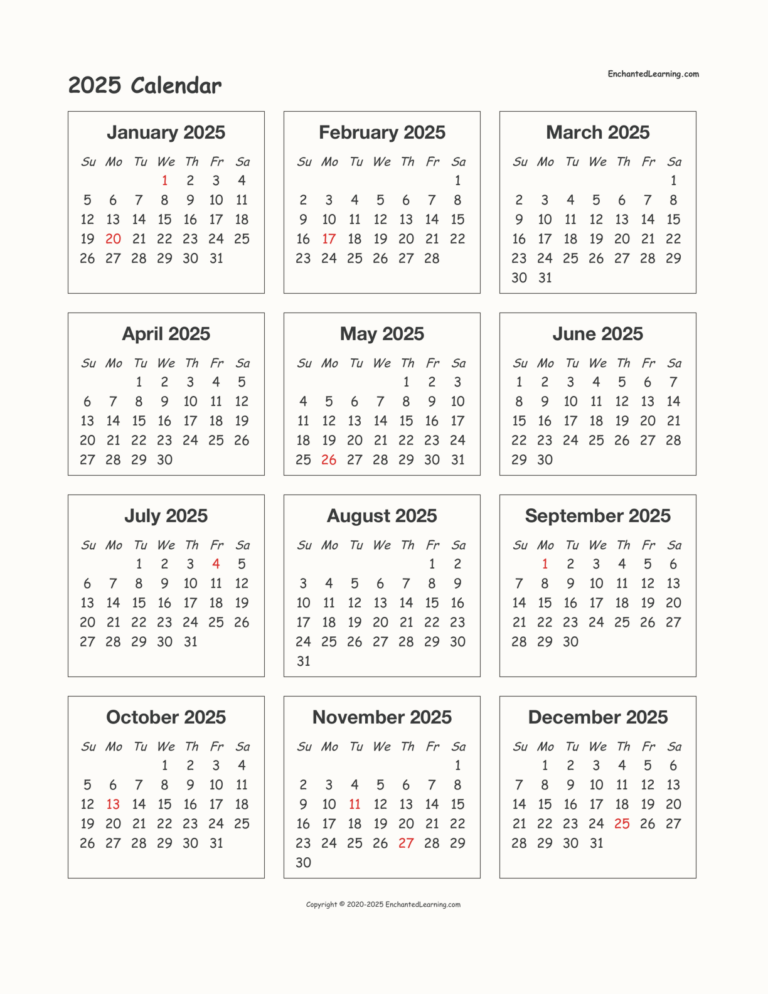 Printable Calendars With Holidays 2025 James Idris