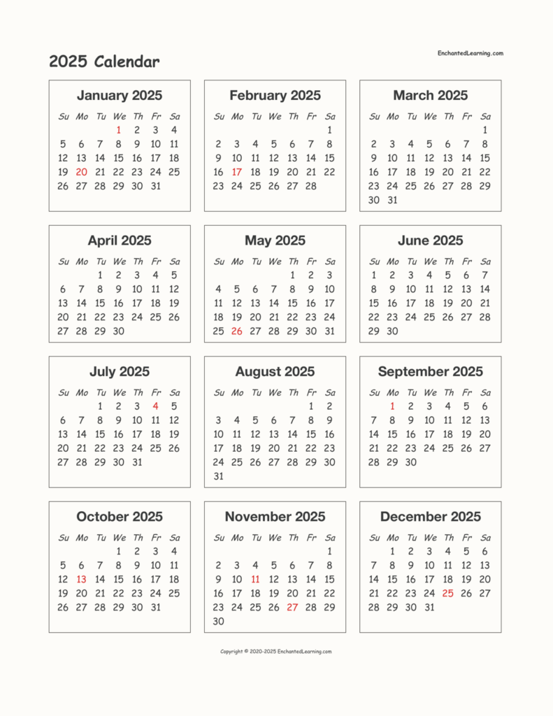 Printable Calendars With Holidays 2025 James Idris