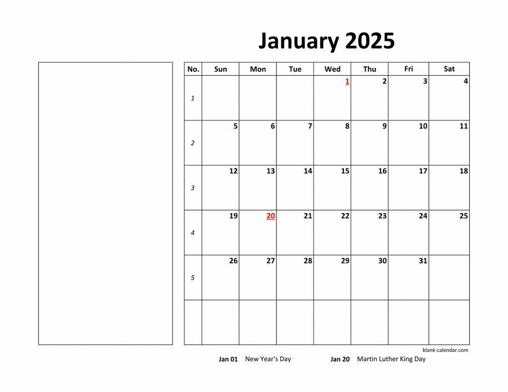 Printable Yearly Calendar 2025 With Boxes Austin Cosetta