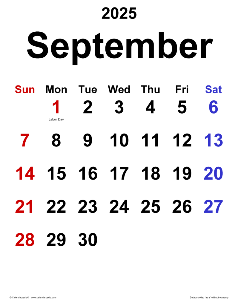 September 2025 Calendar Printable PDF A Comprehensive Guide Calendar 