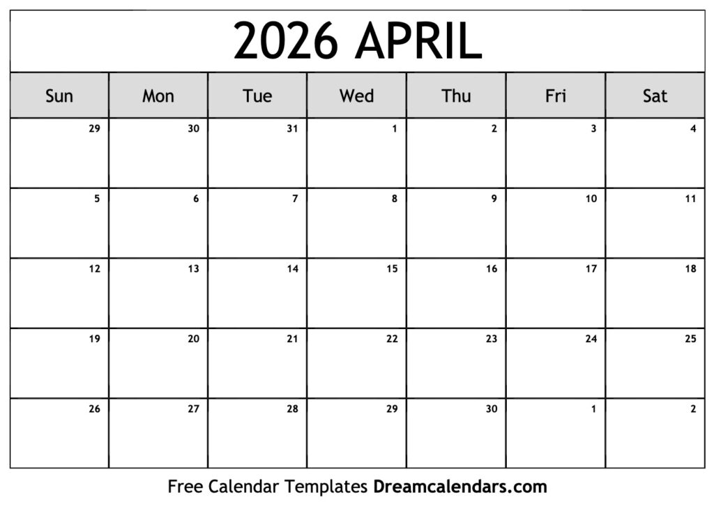 The Power Of A Blank April 2026 Calendar A Guide To Organization And 