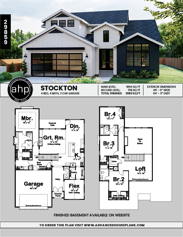 1 5 Story Modern Farmhouse Style Plan Stockton In 2020 Family House 